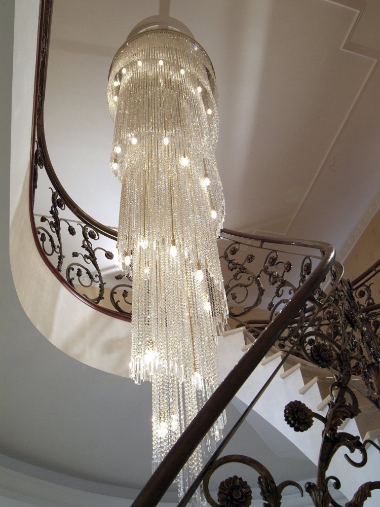 Crystal chandelier for living room «Spiral»