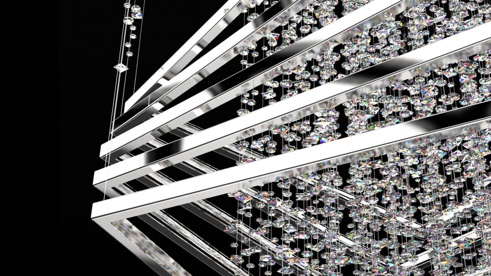 Modern lamp with metal elements